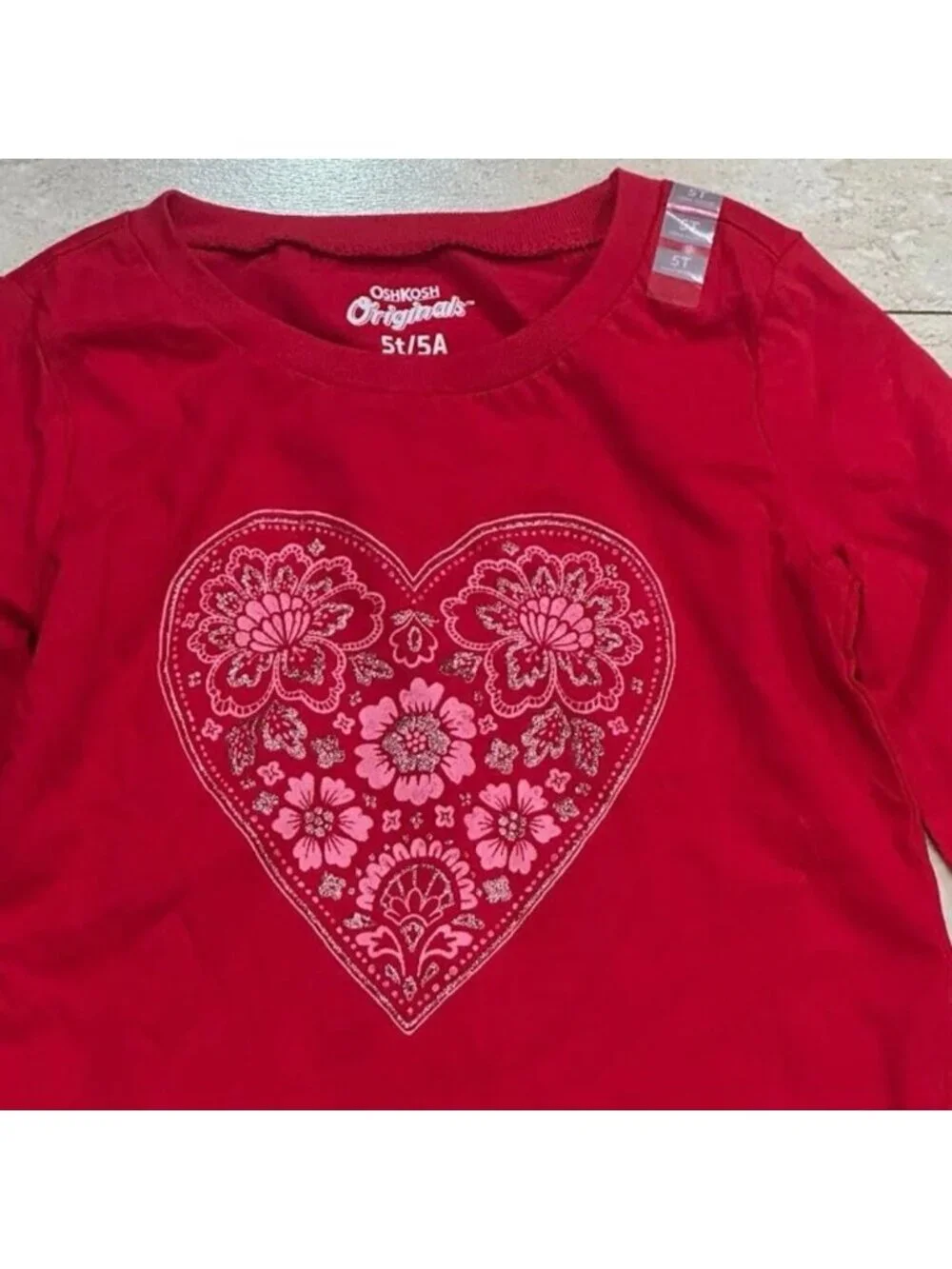 Osh Kosh Red Heart Long Sleeve 5T